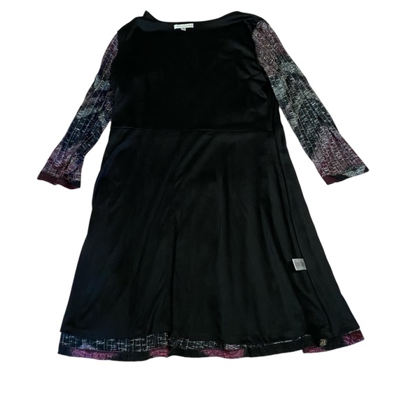 Sandra Darren Women's Dress Midi Scoop Neck Chevron Print Stretch Knit Tunic 16 - Picture 11 of 15